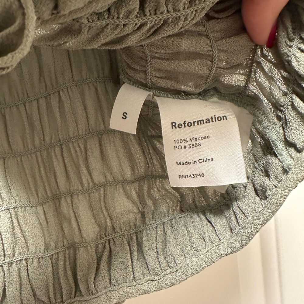 Reformation Sage Green Button-Up Blouse - Picture 7 of 8